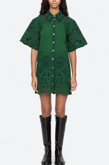 Ceci Embroidery Shirtdress reen-Dress-Sea New York-Debs Boutique